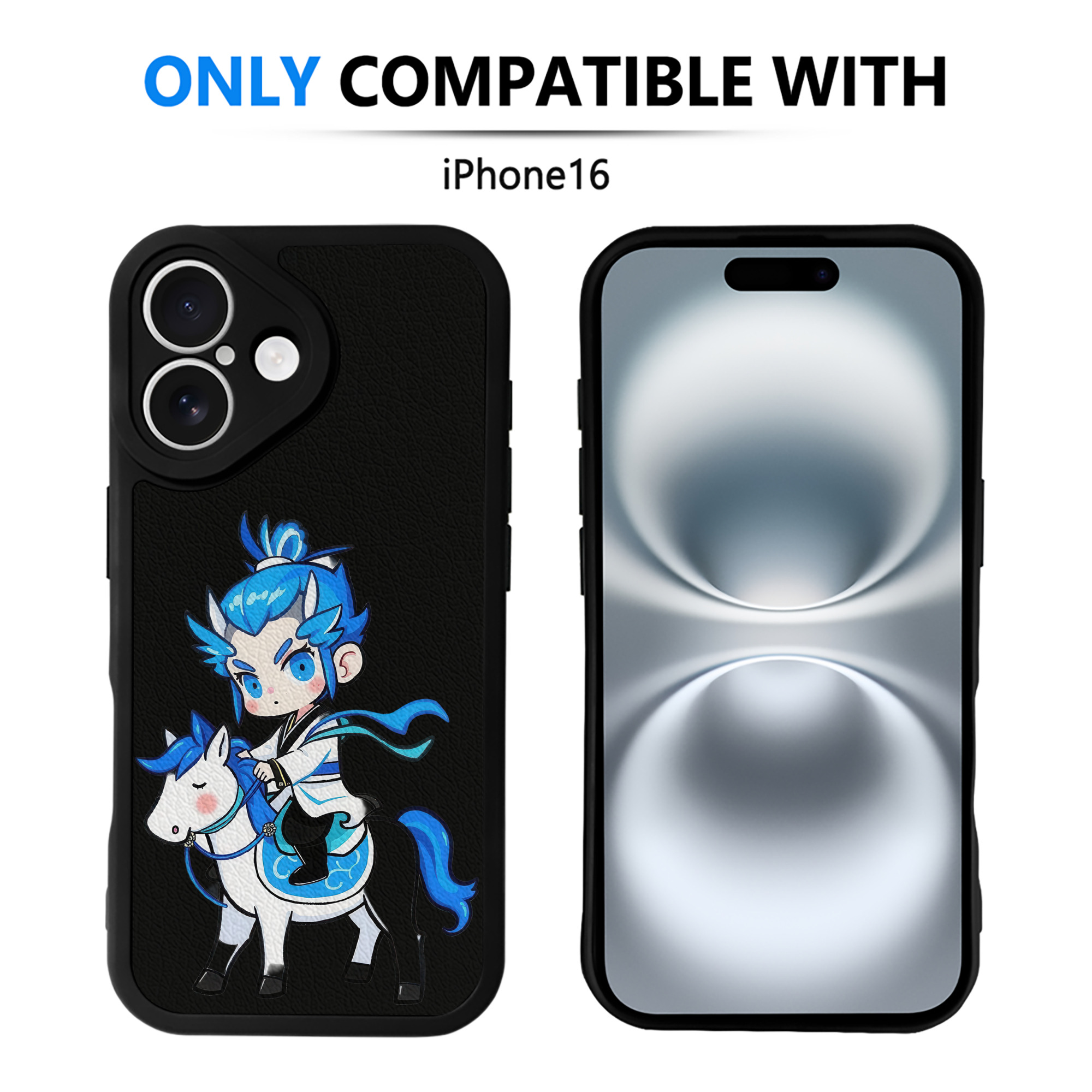 （画像用） Ne Zha 2 ナタ 魔童の大暴れ 【iPhone 16シリーズ対応】シリコンスマホケース（レザー調） 材質：シリコン